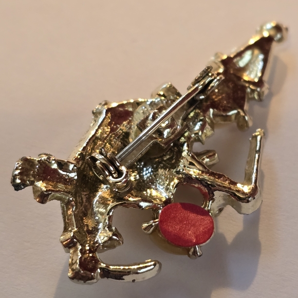 Vintage Gold Tone & Mother Of Pearl Circus Figural Clown Drum Brooch Pin - Picture 3 of 7